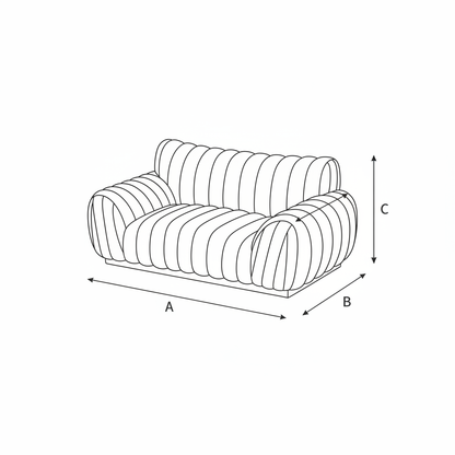 Esquema 3D dimensões A B C