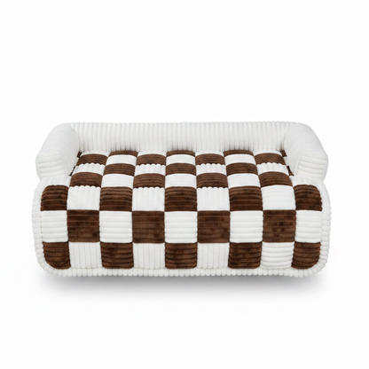 Plaid Échiquier — Édition Géométrique — Moka